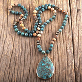 Natural Stones With Semi Precious Pendant Necklace