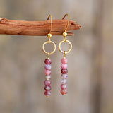Natural Jasper Stone Bohemian Dangle Earrings