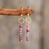 Natural Jasper Stone Bohemian Dangle Earrings