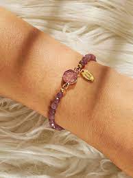 Stone Detail Mauve Pink Druzy Beaded Bracelet 1pc