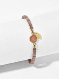 Stone Detail Mauve Pink Druzy Beaded Bracelet 1pc